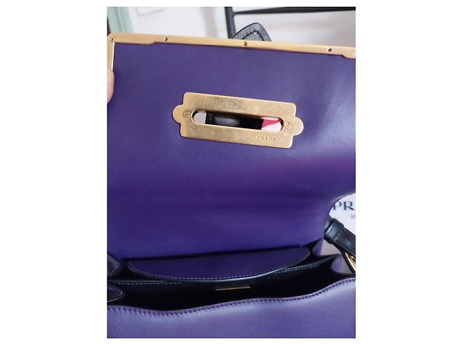 Autre Marque Borsa Notebook Prada in pelle viola Porpora - vista 7