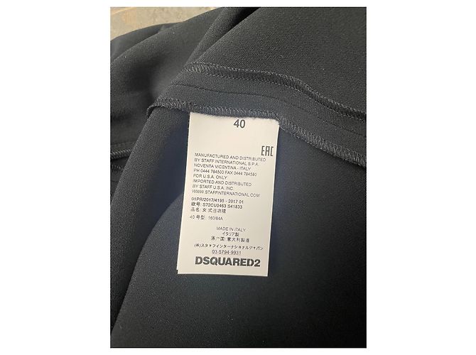 Dsquared2 Schwarzes Kleid mit Lederbändern - Ansicht 4