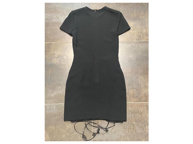 Dsquared2 Schwarzes Kleid mit Lederbändern - Ansicht 5