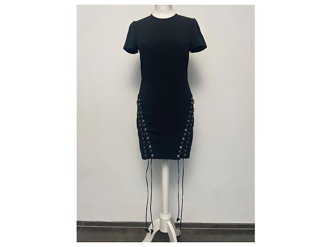 Dsquared2 Schwarzes Kleid mit Lederbändern - Ansicht 6