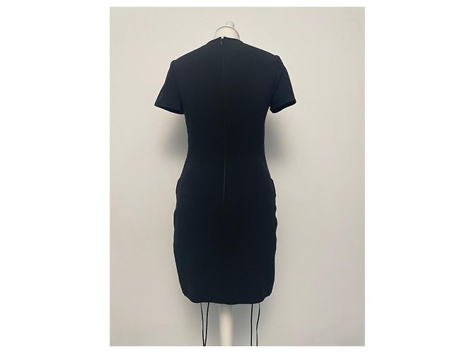 Dsquared2 Schwarzes Kleid mit Lederbändern - Ansicht 8