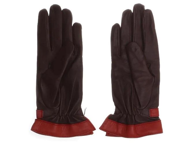 360 Cashmere Leder und Kaschmir Handschuhe Braun - Ansicht 2