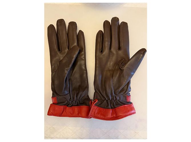 360 Cashmere Leder und Kaschmir Handschuhe Braun - Ansicht 7