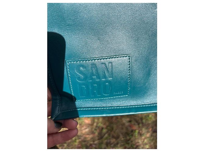 Borsa tote Sandro in pelle blu - vista 11