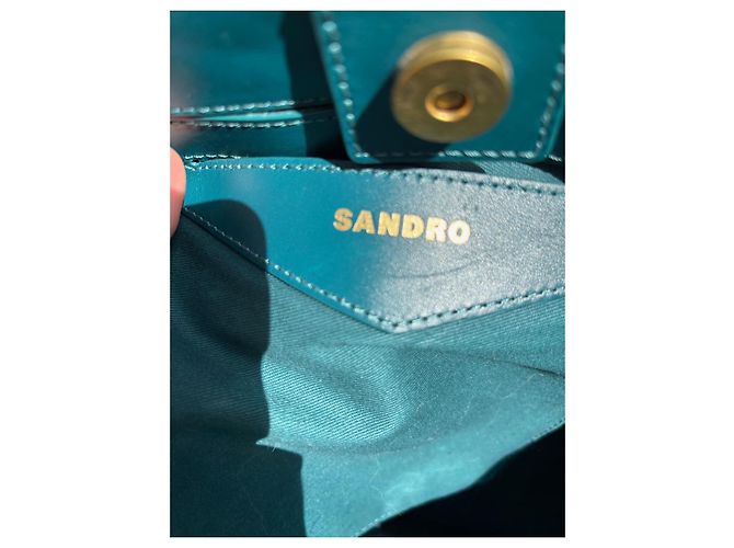 Borsa tote Sandro in pelle blu - vista 13