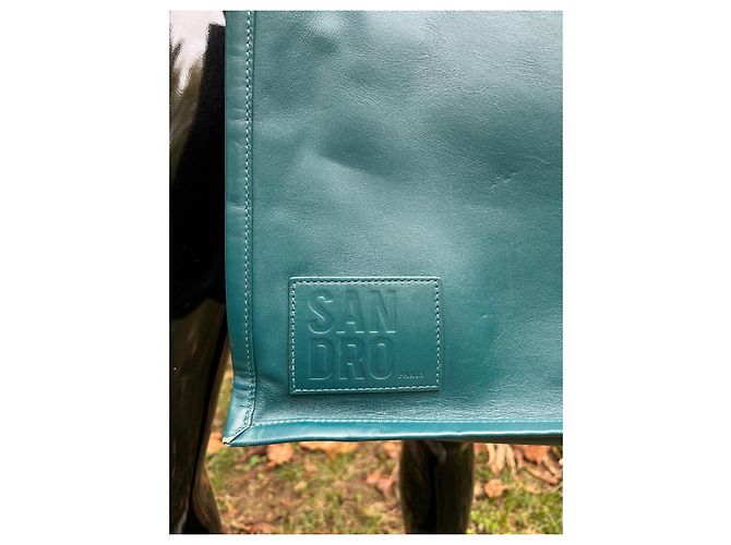 Borsa tote Sandro in pelle blu - vista 16