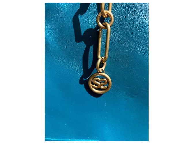 Borsa tote Sandro in pelle blu - vista 3