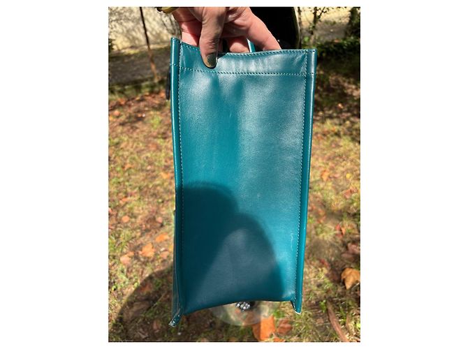 Borsa tote Sandro in pelle blu - vista 5