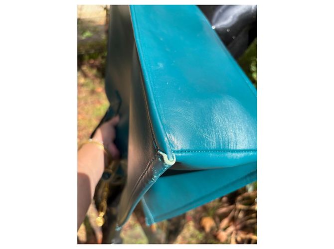 Borsa tote Sandro in pelle blu - vista 9