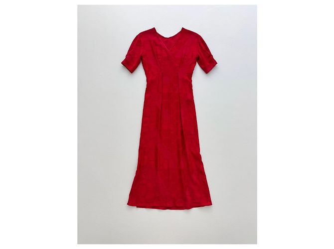 Isabel Marant Midi Kleid Rot Viscose - Ansicht 2