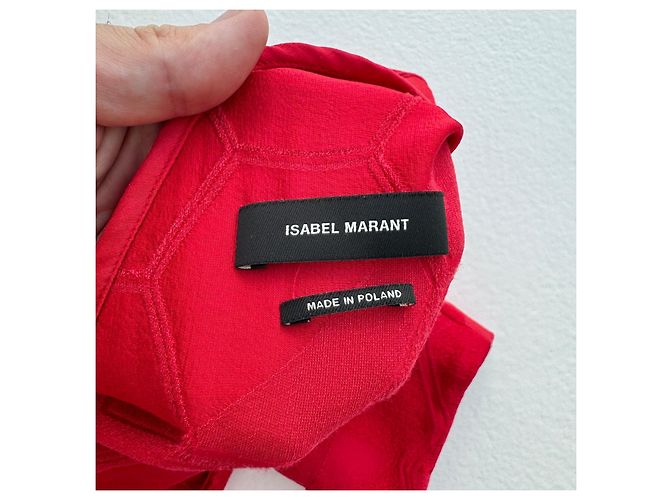Isabel Marant Midi Kleid Rot Viscose - Ansicht 3