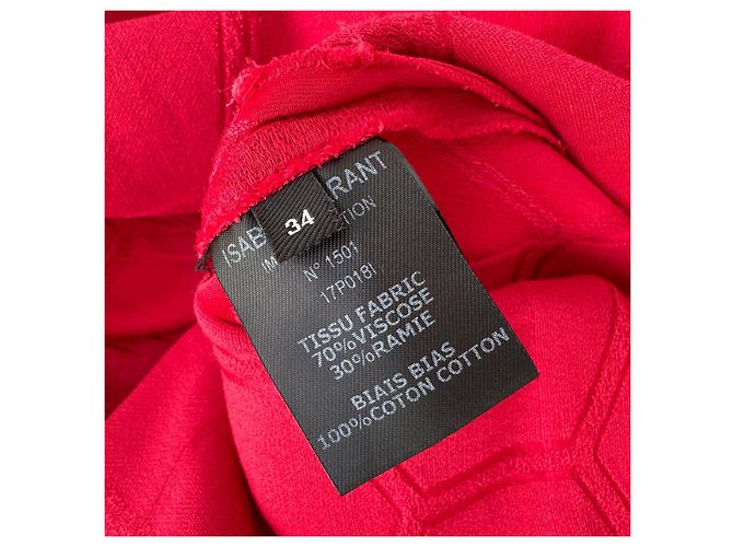 Isabel Marant Midi Kleid Rot Viscose - Ansicht 5