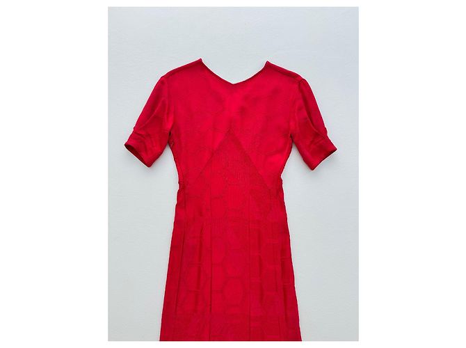 Isabel Marant Midi Kleid Rot Viscose - Ansicht 6