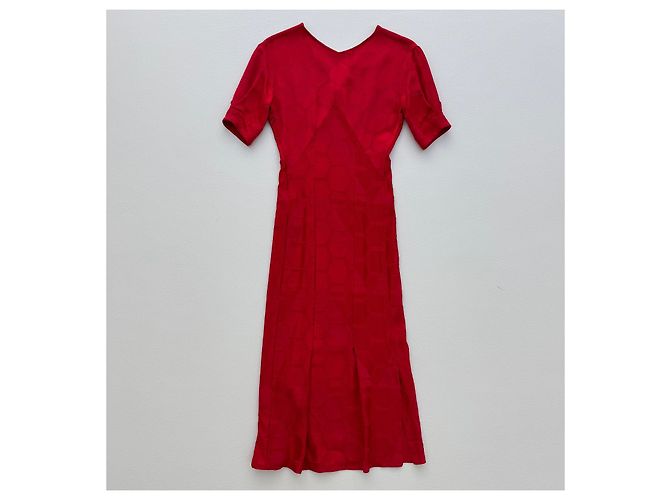 Isabel Marant Midi Kleid Rot Viscose - Ansicht 8