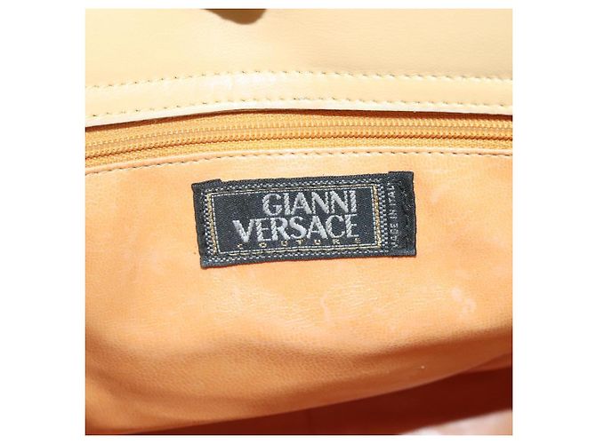 Borsa a Spalla Gianni Versace in Tela e Pelle Giallo Oro Auth bs28971 D'oro - vista 10