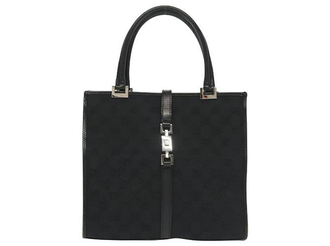 Borsa a mano Jackie in tela GG Gucci Nero Argento 002 1065 Auth ep10213 - vista 13