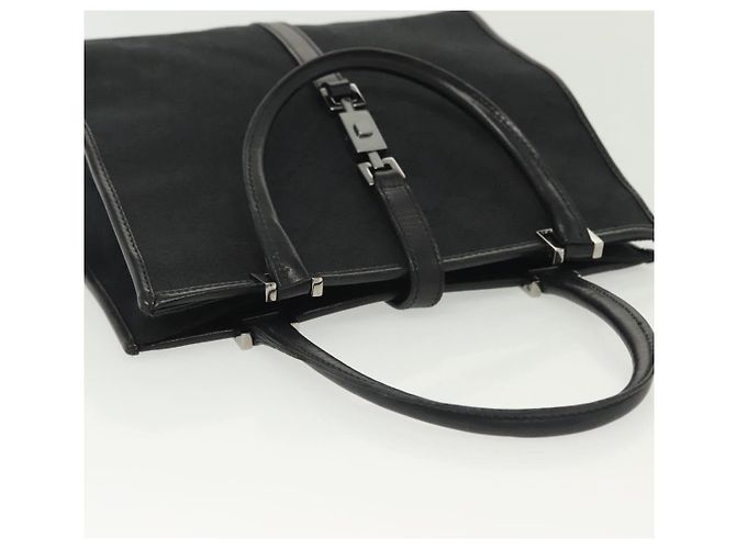 Borsa a mano Jackie in tela GG Gucci Nero Argento 002 1065 Auth ep10213 - vista 6