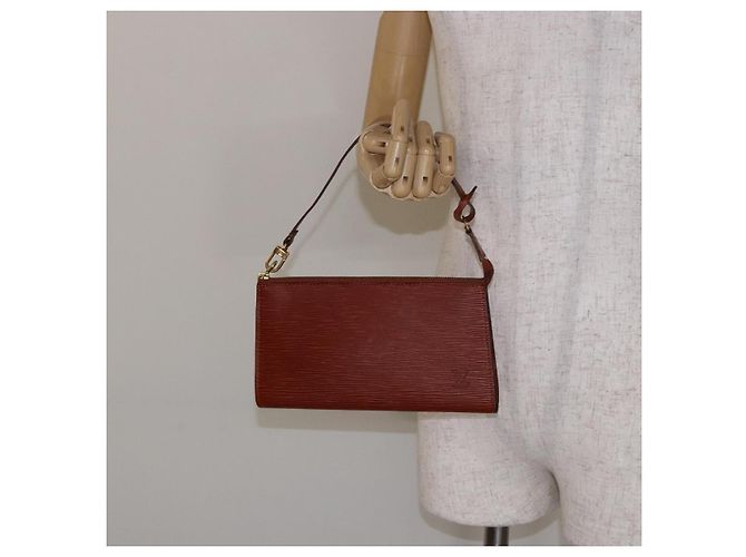 LOUIS VUITTON Epi Pochette Accesorios Pouch Marrón M52953 Auth hk2893 Castaño - vista 20
