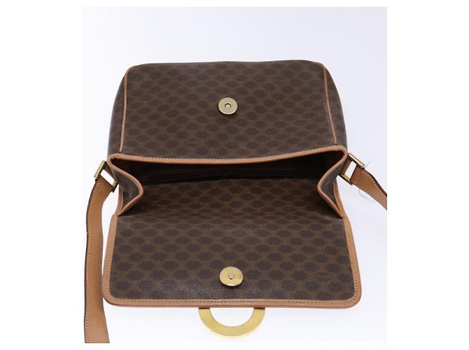 Céline Borsa a Spalla in Tela Macadam CELINE in Pelle PVC Marrone Oro Auth ep10201 D'oro - vista 18