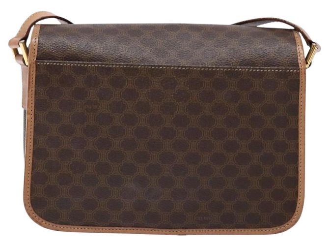 Céline Borsa a Spalla in Tela Macadam CELINE in Pelle PVC Marrone Oro Auth ep10201 D'oro - vista 2