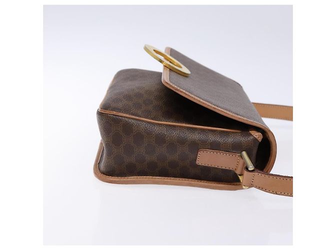 Céline Borsa a Spalla in Tela Macadam CELINE in Pelle PVC Marrone Oro Auth ep10201 D'oro - vista 3