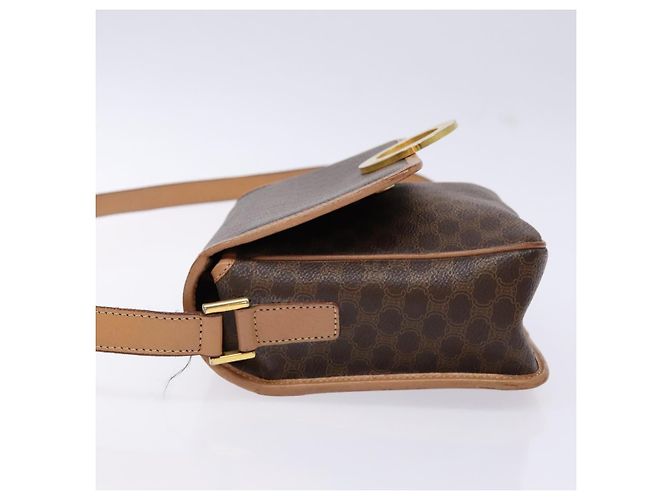 Céline Borsa a Spalla in Tela Macadam CELINE in Pelle PVC Marrone Oro Auth ep10201 D'oro - vista 4