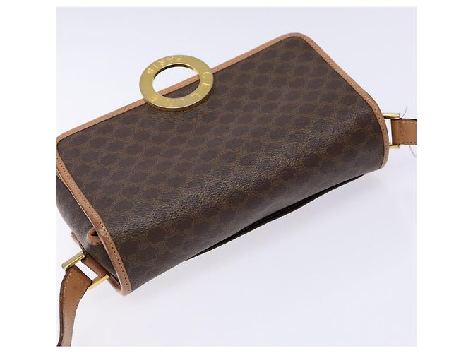 Céline Borsa a Spalla in Tela Macadam CELINE in Pelle PVC Marrone Oro Auth ep10201 D'oro - vista 6