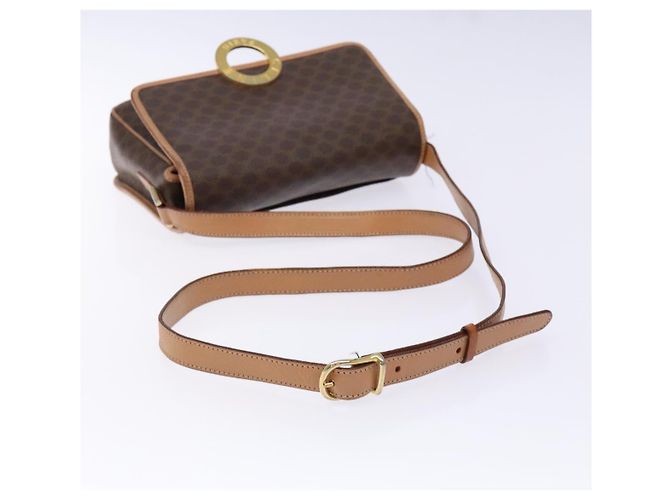 Céline Borsa a Spalla in Tela Macadam CELINE in Pelle PVC Marrone Oro Auth ep10201 D'oro - vista 7