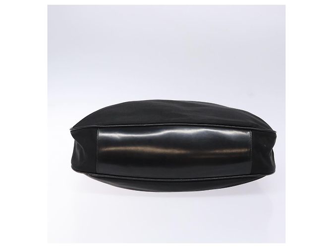 Borsa a Spalla Gucci Bamboo Nylon Nero Argento 001 1553 1577 Auth bs28640 - vista 5