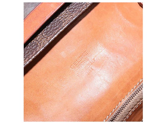 Céline Borsa a Spalla in Tela Macadam CELINE in Pelle PVC Marrone Oro Auth ki5877 D'oro - vista 11