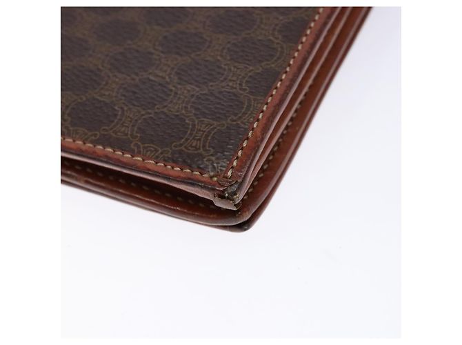 Céline Borsa a Spalla in Tela Macadam CELINE in Pelle PVC Marrone Oro Auth ki5877 D'oro - vista 15