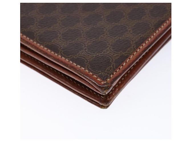 Céline Borsa a Spalla in Tela Macadam CELINE in Pelle PVC Marrone Oro Auth ki5877 D'oro - vista 16