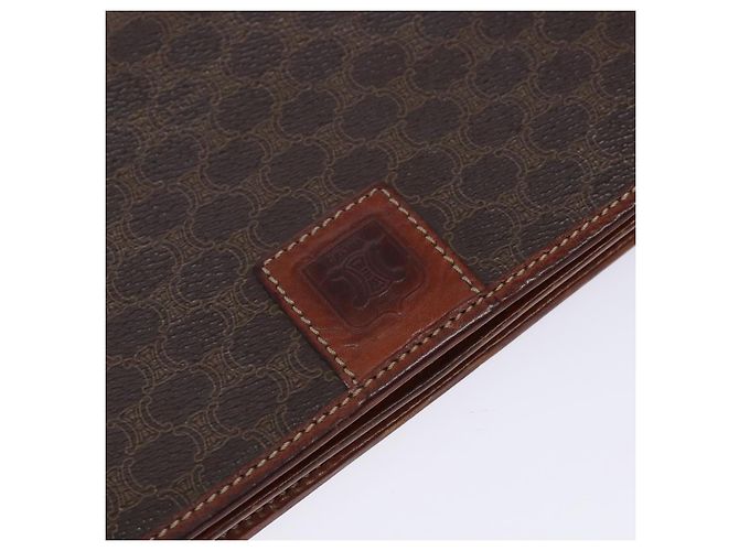 Céline Borsa a Spalla in Tela Macadam CELINE in Pelle PVC Marrone Oro Auth ki5877 D'oro - vista 17