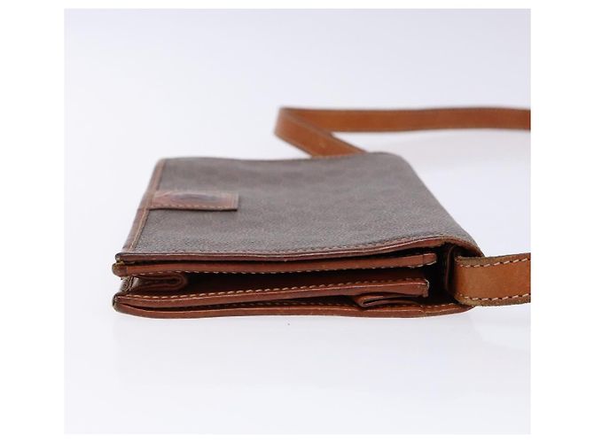 Céline Borsa a Spalla in Tela Macadam CELINE in Pelle PVC Marrone Oro Auth ki5877 D'oro - vista 2