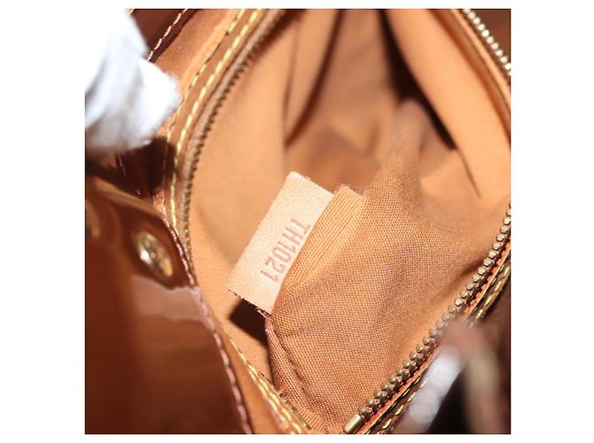 LOUIS VUITTON Borsa a Mano Monogram Vernis Reade MM Bronzo M91143 LV Auth 137924 - vista 12