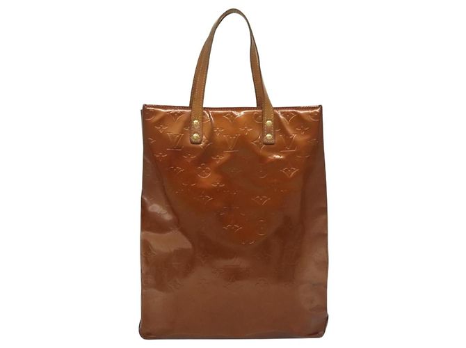 LOUIS VUITTON Borsa a Mano Monogram Vernis Reade MM Bronzo M91143 LV Auth 137924 - vista 13