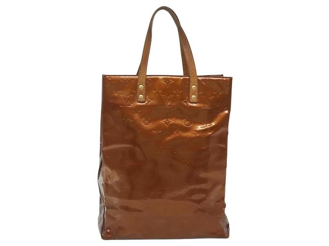 LOUIS VUITTON Borsa a Mano Monogram Vernis Reade MM Bronzo M91143 LV Auth 137924 - vista 2