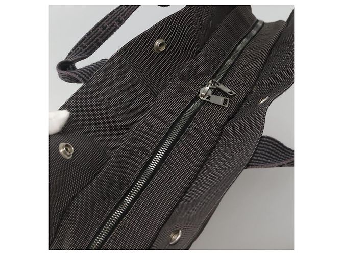 Hermès HERMES Handtasche Her Line MM Canvas Grau Silber Auth 140108 Braun - Ansicht 6