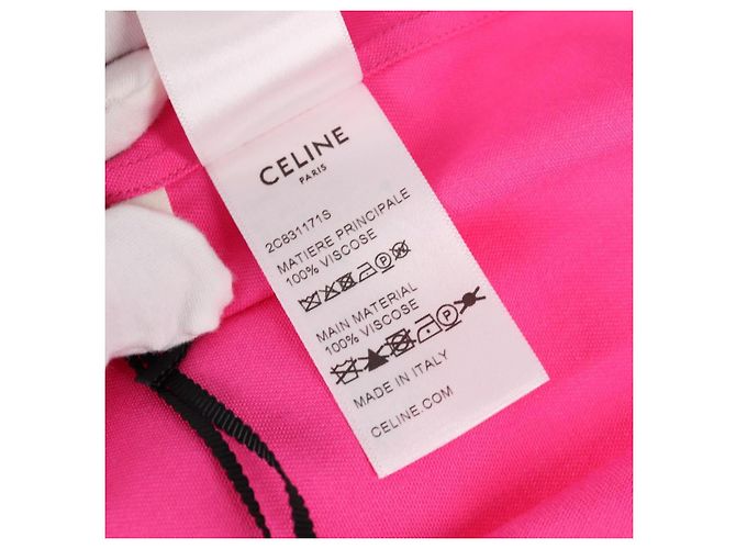 Céline CELINE Short Sleeved T Shirt Rayon Pink Auth 138998 - view 15