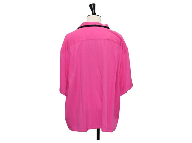 Céline CELINE Short Sleeved T Shirt Rayon Pink Auth 138998 - view 2
