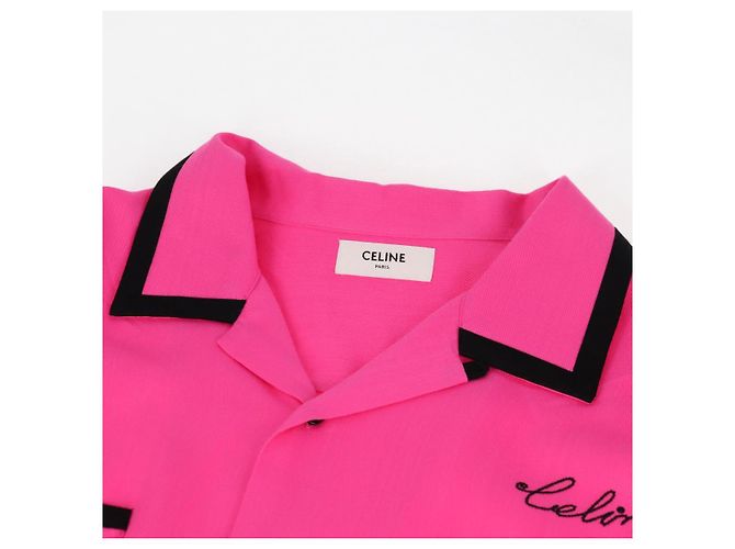 Céline CELINE Short Sleeved T Shirt Rayon Pink Auth 138998 - view 5