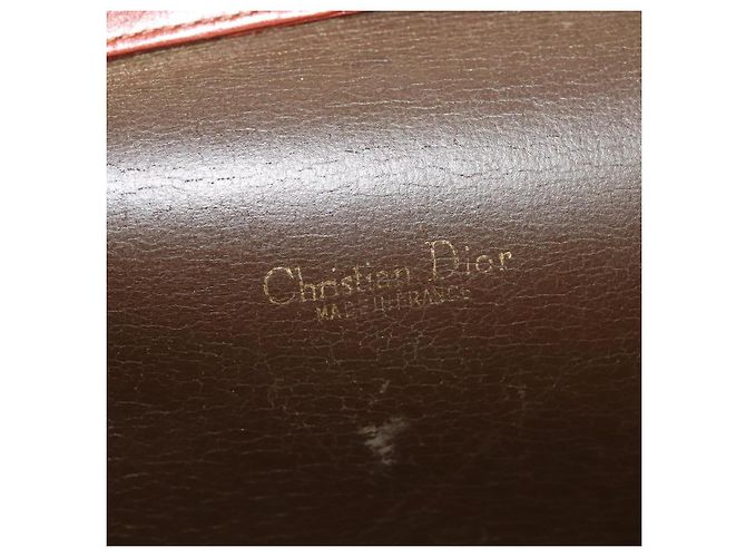 Christian Dior Schultertasche aus braunem Leder mit Gold Auth fm4829 Golden - Ansicht 17