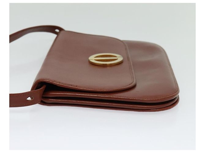 Christian Dior Schultertasche aus braunem Leder mit Gold Auth fm4829 Golden - Ansicht 3