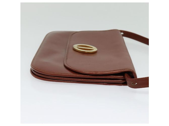Christian Dior Schultertasche aus braunem Leder mit Gold Auth fm4829 Golden - Ansicht 4