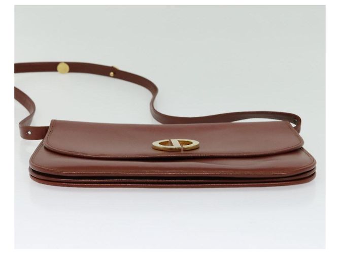 Christian Dior Schultertasche aus braunem Leder mit Gold Auth fm4829 Golden - Ansicht 5