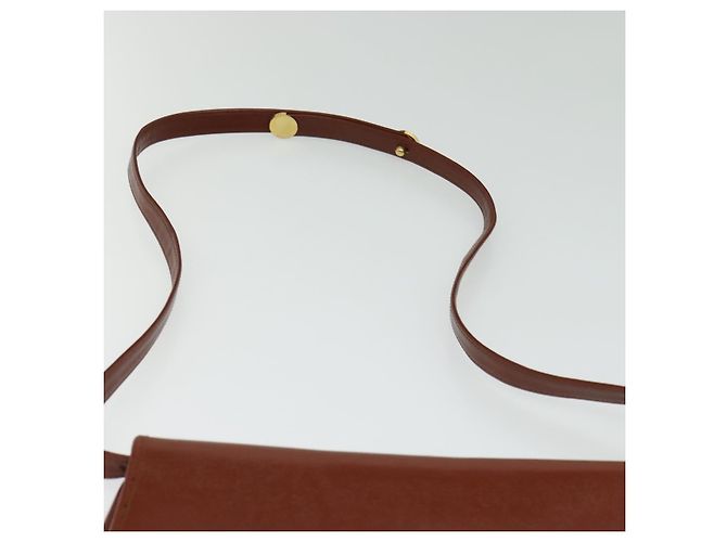 Christian Dior Schultertasche aus braunem Leder mit Gold Auth fm4829 Golden - Ansicht 8