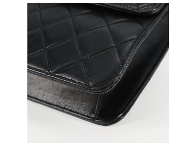 CHANEL Matelassé Doppio Chiusura Coco Borsa Catena Pelle di Agnello CC Auth 138976SA Nero D'oro - vista 17
