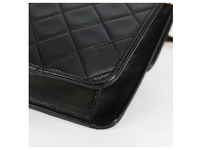 CHANEL Matelassé Doppio Chiusura Coco Borsa Catena Pelle di Agnello CC Auth 138976SA Nero D'oro - vista 19