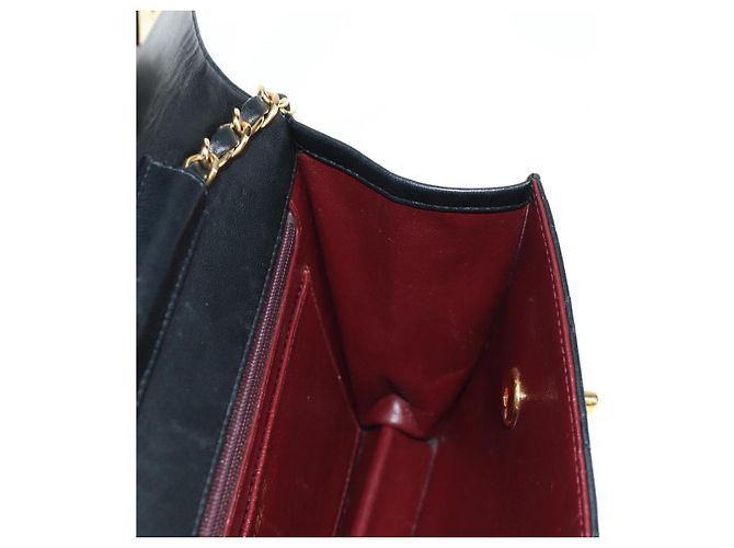 CHANEL Matelassé Doppio Chiusura Coco Borsa Catena Pelle di Agnello CC Auth 138976SA Nero D'oro - vista 23