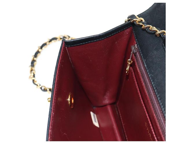 CHANEL Matelassé Doppio Chiusura Coco Borsa Catena Pelle di Agnello CC Auth 138976SA Nero D'oro - vista 24